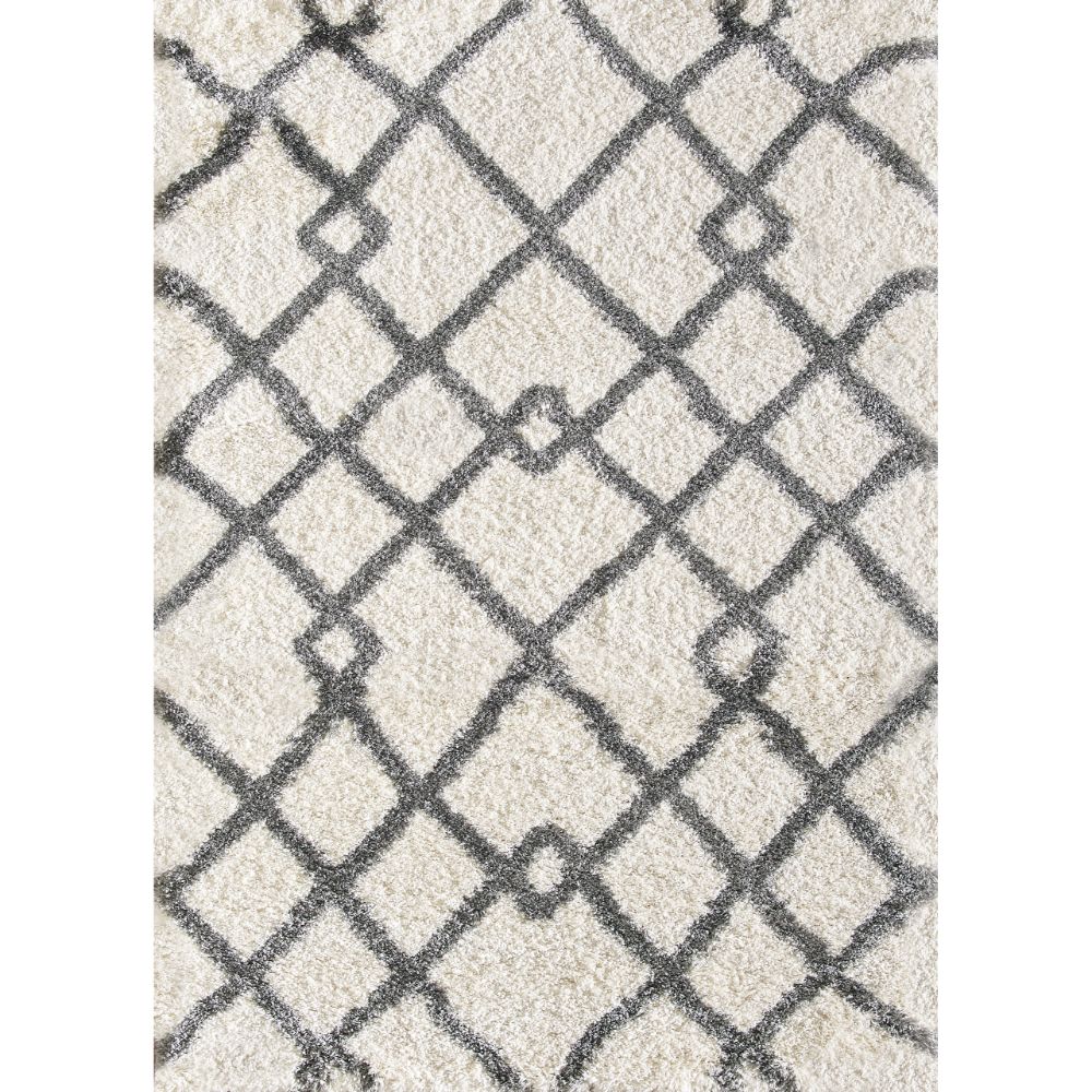 Dynamic Rugs 6361-109 Nitro Lux 5.3 Ft. X 7.7 Ft. Rectangle Rug in Ivory/Light Grey